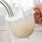 دورق غسيل أرز من ليث، بلاستيك، شفاف