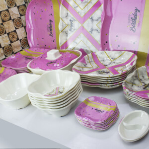 Malaysian Melamine Dinner Set, 44 Pieces